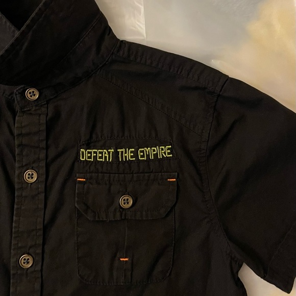 CLEARANCE.DisneyStore Star Wars BoysSize 7/8 ShortsleeveJediPatchButtonDownShirt - Picture 4 of 10